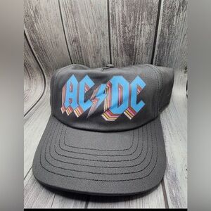 Gray AC/DC Logo With Lightning Bolt Snap-back Baseball Cap youth